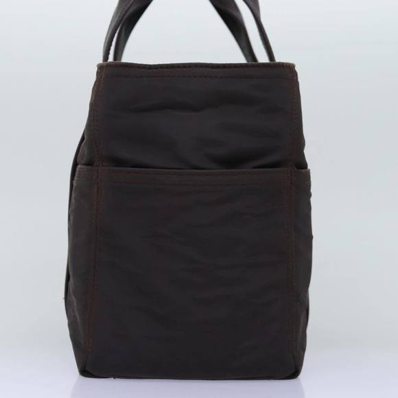 HERMES Acape Luco PM Hand Bag Nylon Brown Auth bs14449 - Picture 4 of 16